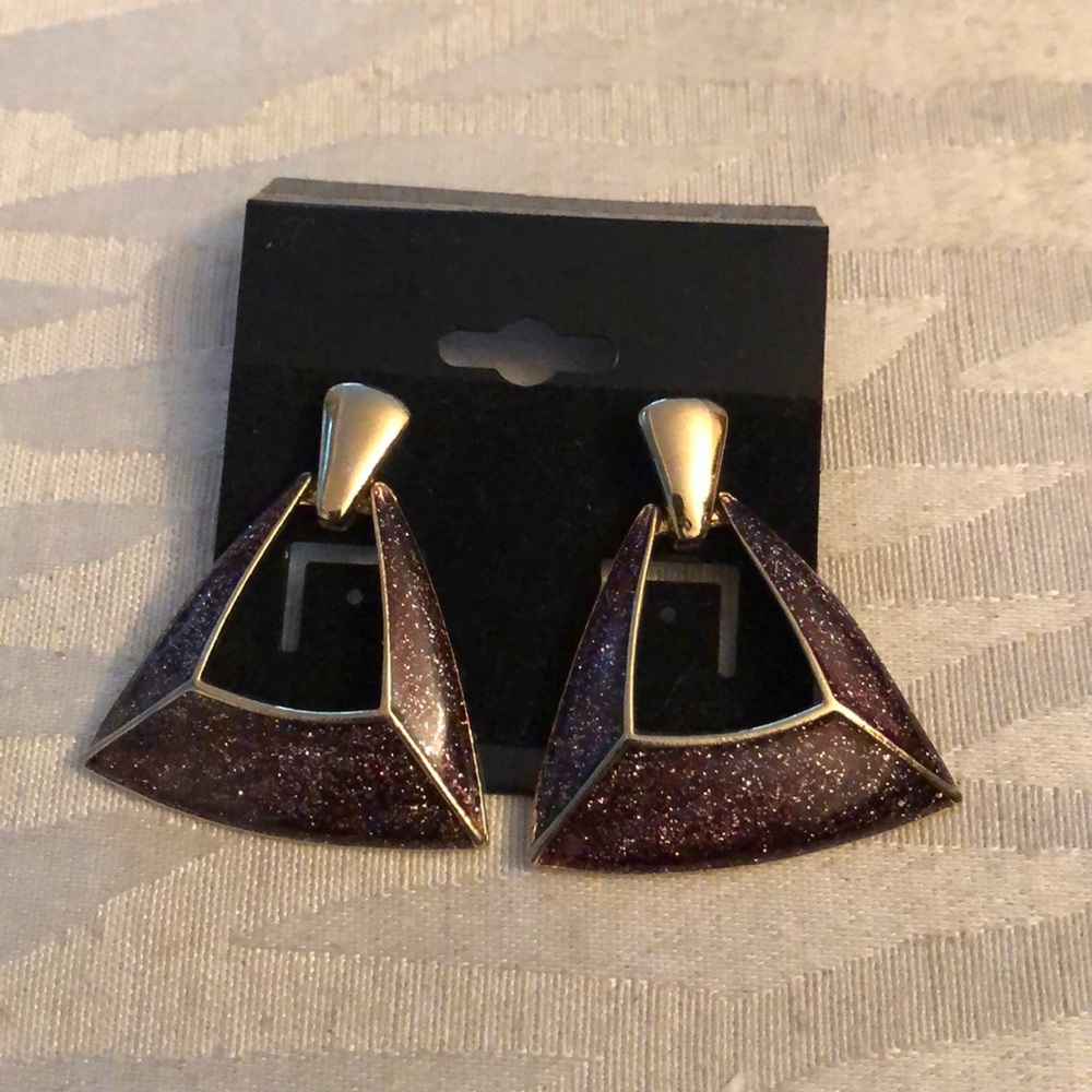 Triangle Purple Sparkle ❇️ Earrings